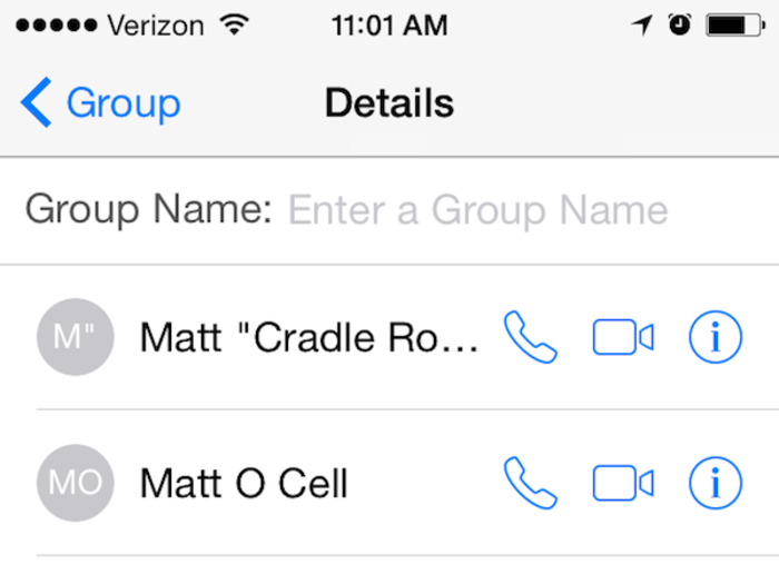 Apple is cleaning up group text messages, too. You can now name group conversations (for iMessage only) and add or delete people as you please.