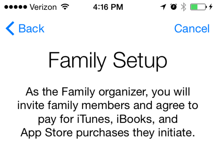 The new Family Sharing feature allows you to share your iTunes purchases, photos, and calendars with other members of your family, while keeping other aspects of those accounts separate.