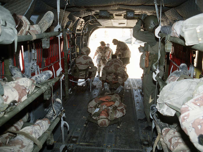 Critically, the C-130 can be used for the evacuation of up to 74 wounded soldiers or civilians. Surgery can even be performed aboard the aircraft, if necessary.