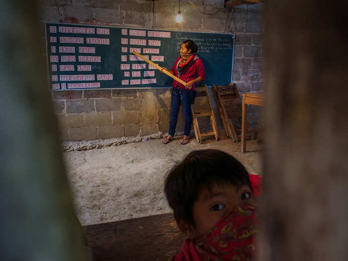 Education is one area of focus for the Zapatistas. Reading classes happen every morning.