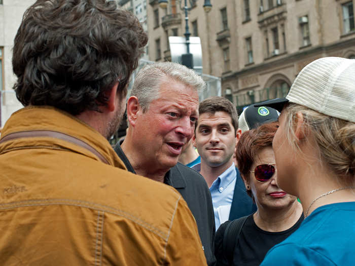 We spotted former Vice President Al Gore chatting with the crowd in the staging area around 72nd street and Central Park West.