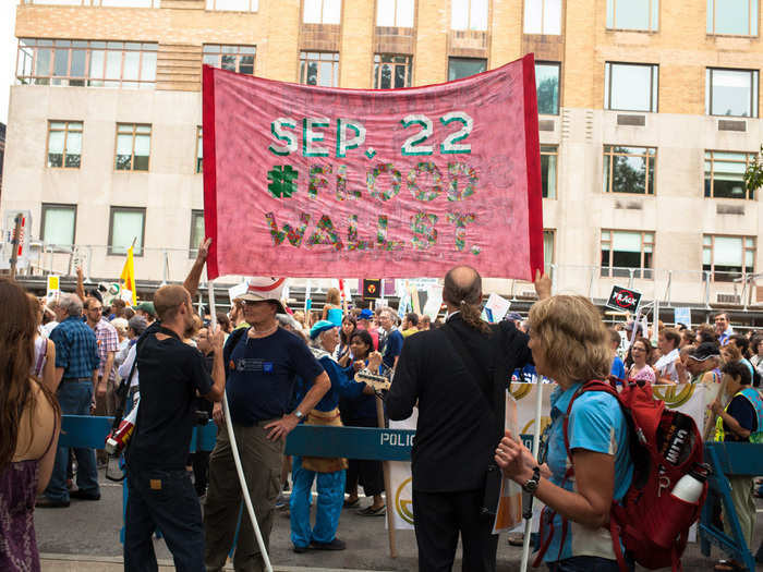 Sometimes it was hard to tell who was there to promote their own event and who was there solely for the March. Signs for Flood Wall Street (happening Sept. 22) were everywhere.
