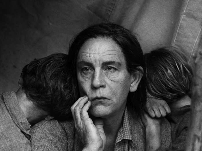 Malkovich would study the original photograph for hours. Sandro says, "You could see John working on his character, as makeup, hair and styling was being done. It was truly a joy to see such a perfectionist at work."