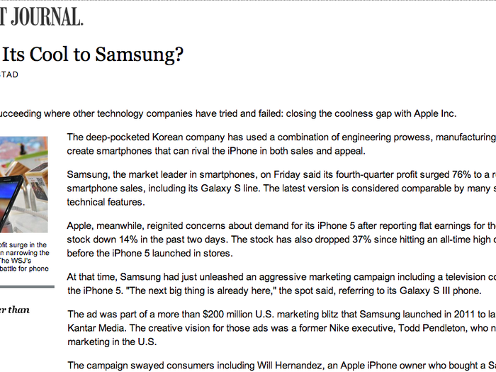 Samsung’s parody ads were becoming so effective that mainstream media started to take notice, too.