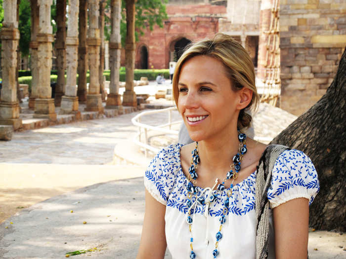 Then, in 2005, she launched Toryburch.com. Her line was "preppy-boho" and was credited with making T-shirts trendy again.