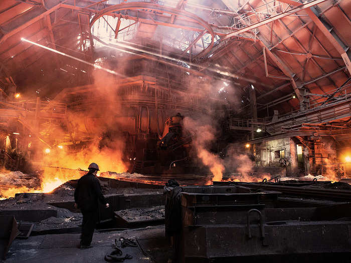 Almost all of the jobs in Donbass come from iron and steel factories and a coke-chemical plant.