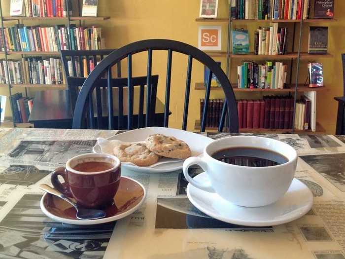 MAINE: In the small town of Biddeford, Elements: Books, Coffee, Beer spells it all out for you. The star of the show is the Bard Coffee the shop sells — a locally roasted bean blend that goes into its caffeinated beverages.