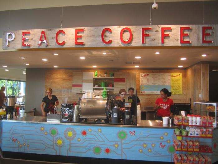 MINNESOTA: Peace Coffee, which has several locations in Minneapolis, is a fair-trade coffee company that buys organic beans straight from the source. The result is a delicious, fresh, and sustainable product that supports the farmers who grow and roast it.