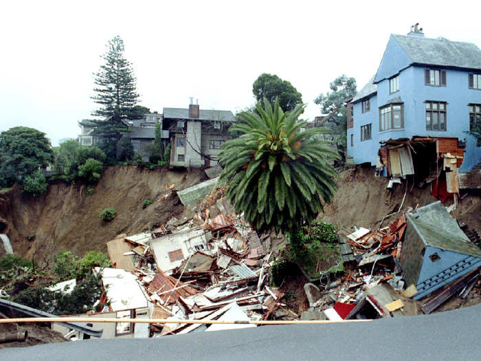 In 1995, a 60-foot-deep sinkhole made a 200-foot by 150-foot hole that swallowed two homes in San Francisco