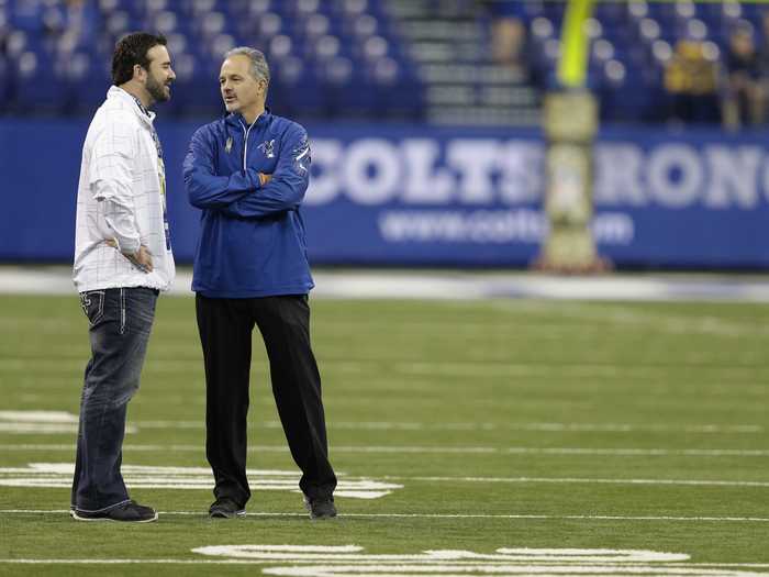 Jeff Saturday (left) now weighs 238 pounds and runs a program to help former players learn about healthy lifestyles.