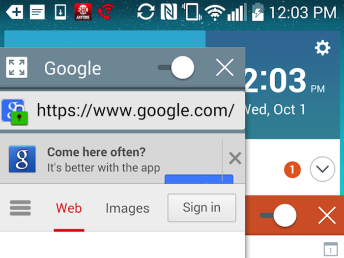 With some Android phones, you can open multiple apps at once.