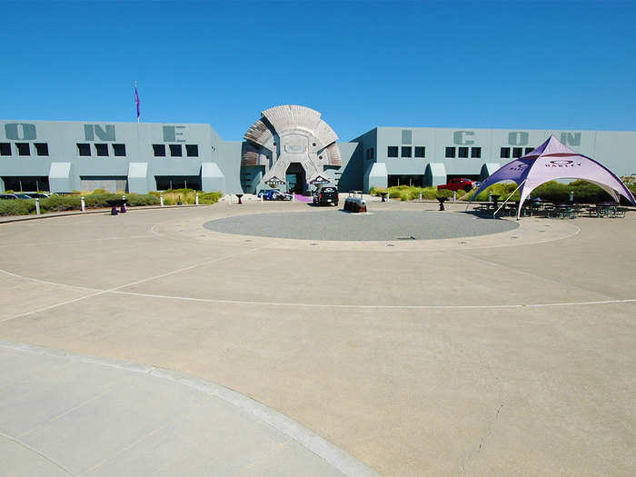 Just past the tank, we get our first look at the massive building. This is both a manufacturing facility and the corporate headquarters.