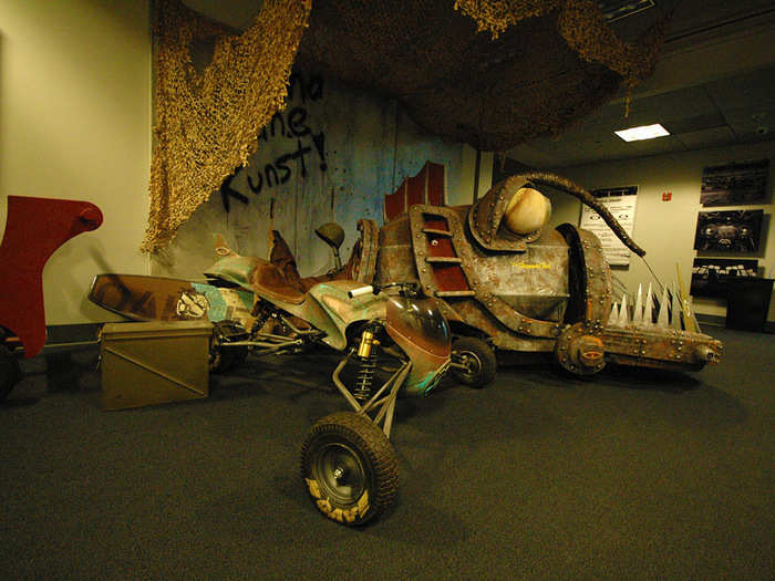 One hallway had pushcarts on display that employees built to race.