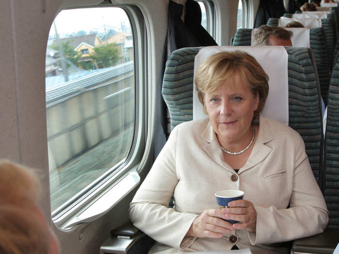 German Chancellor Angela Merkel went for a ride.