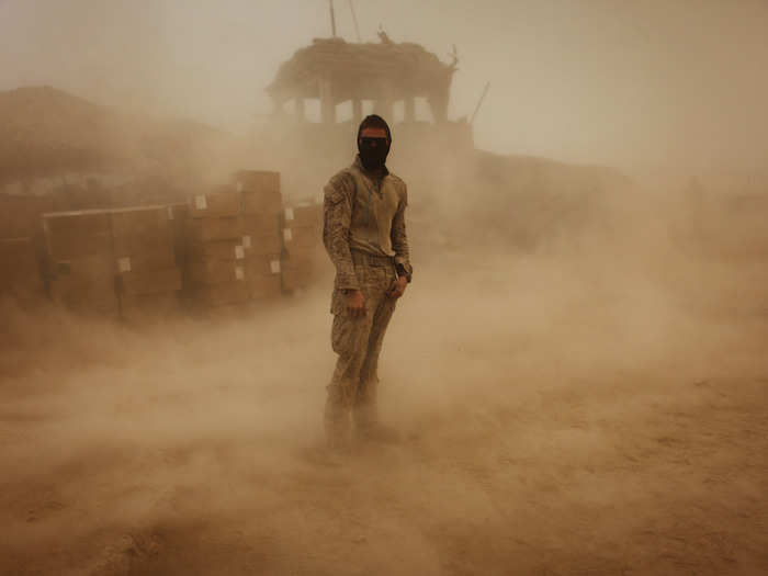 And Taliban militants who were easily identified at the beginning of the war became obscured amidst the local populace. For Marines like this one here, a blinding sandstorm could be a metaphor for trying to find enemy fighters.
