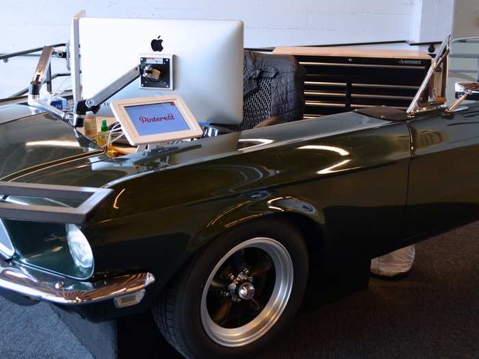 We came through the guest entrance originally, but this cool car-turned-security-desk is parked by the employee entrance.