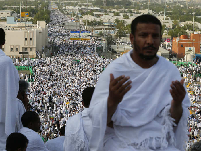 Following the visit to the Ka`bah and Mina, pilgrims continue to the Arafat plains and ascend Mount Mercy to sit vigil.