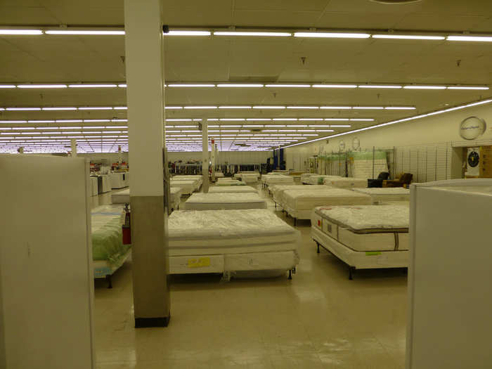 The mattress section of the outlet appears pretty gloomy.