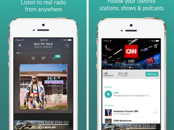 TuneIn lets you listen to real radio stations right on your phone.