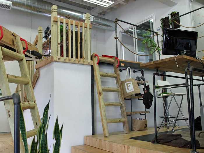 Ladders and platforms make this space look like an old-school jungle gym.