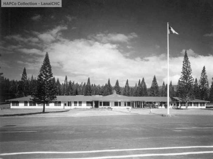 According to the New York Times, the island was exporting 65,000 tons of pineapples a year by 1930. Dole operated out of this administration building, seen here in 1952.