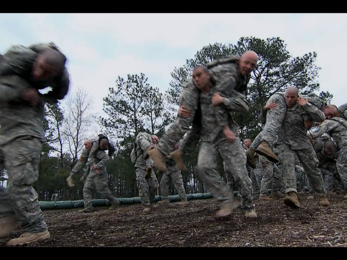 ... strength tests where candidates carry another soldier 100-yards, the kind of move that save lives on the battlefield.