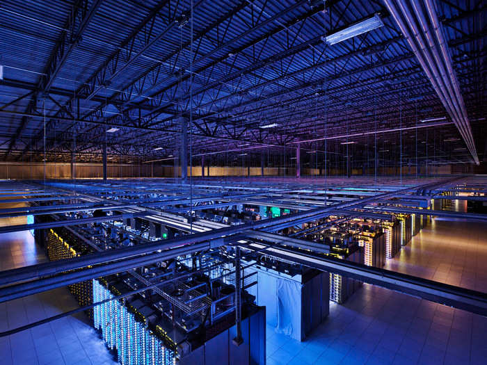 Inside the Council Bluffs, Iowa data center there is over 115,000 square feet of space. These servers allow services like YouTube and search to work efficiently.