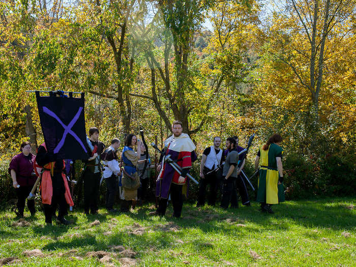 The property turned out be perfect, giving the group privacy to conduct battles and the ability to build structures that fit their needs. Three other LARPing groups rent out Faire Play from Alliance, which provides money for upkeep and the construction of new cabins and features on the property.