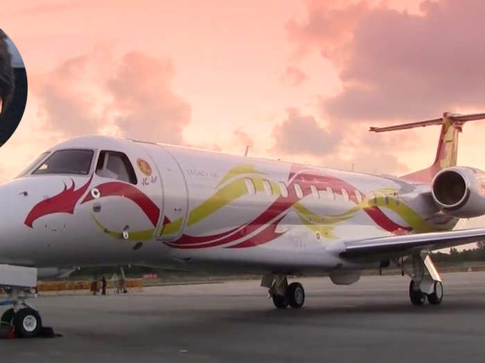 Jackie Chan had this executive jet, an Embraer Legacy 650, outfitted with a dragon paint scheme. The starting price for the jet is $29 million.