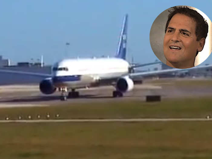 Billionaire Mark Cuban owns the Dallas Mavericks along with this Boeing 767-277, supposedly with high enough ceilings to fit his basketball team