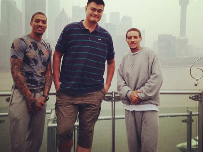 He now plays alongside Michael Beasley for the Shanghai Sharks, which are owned by Yao Ming.