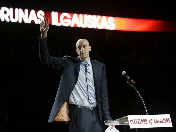 Ilgauskas was hired by the Cavs as an assistant to the GM in 2012. His number was retired last year.