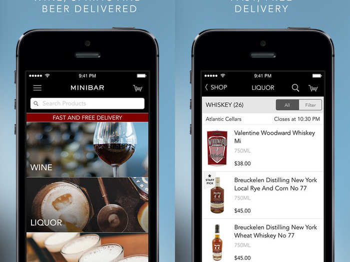 Minibar will delivery your favorite alcohol right to your door.