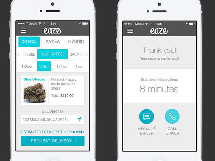 Eaze delivers medical marijuana right to your door.