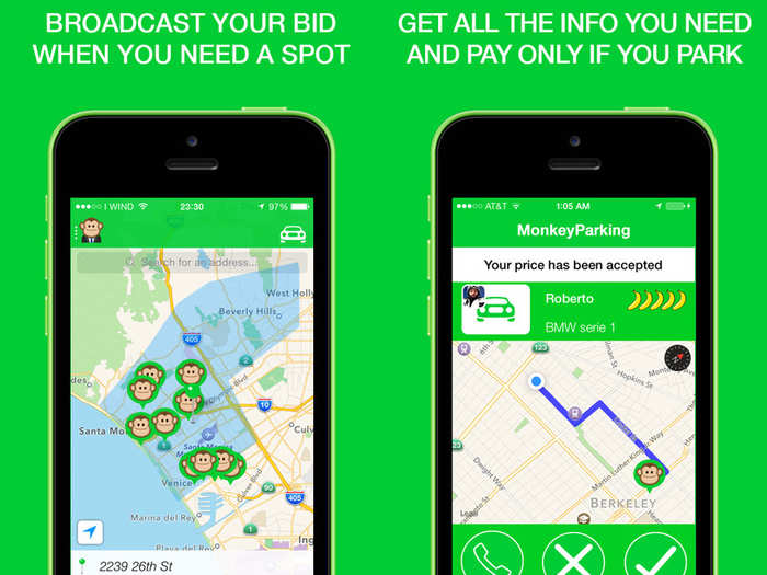 MonkeyParking helps you find a parking spot.