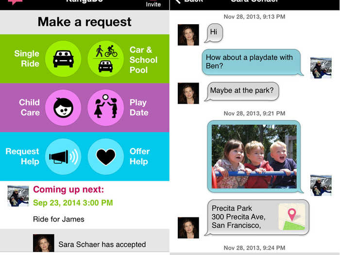 KangaDo makes after-school carpooling easy to coordinate.