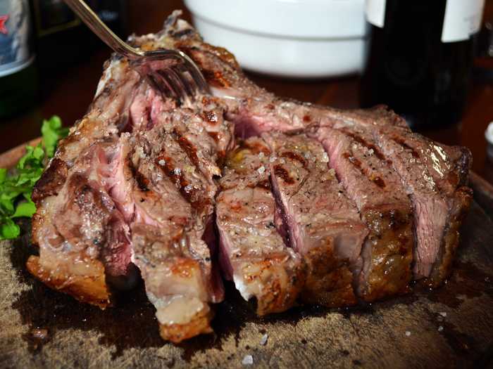 Brave omnivores will want to go for the Bistecca alla Fiorentina, an enormous Porterhouse steak that