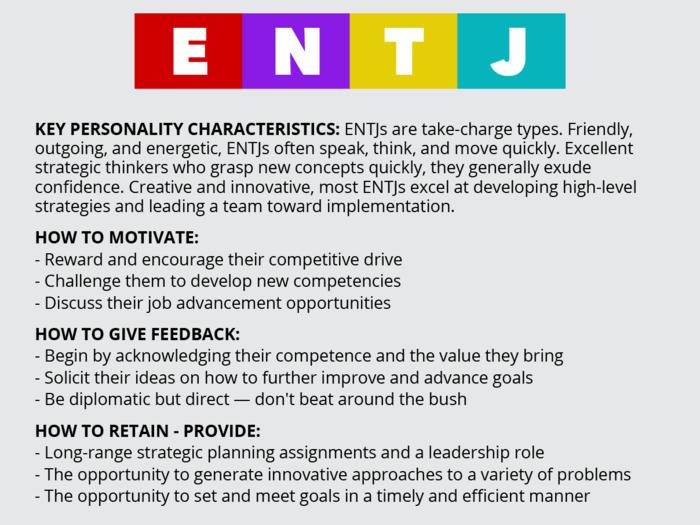 Help develop the leadership qualities of ENTJs.