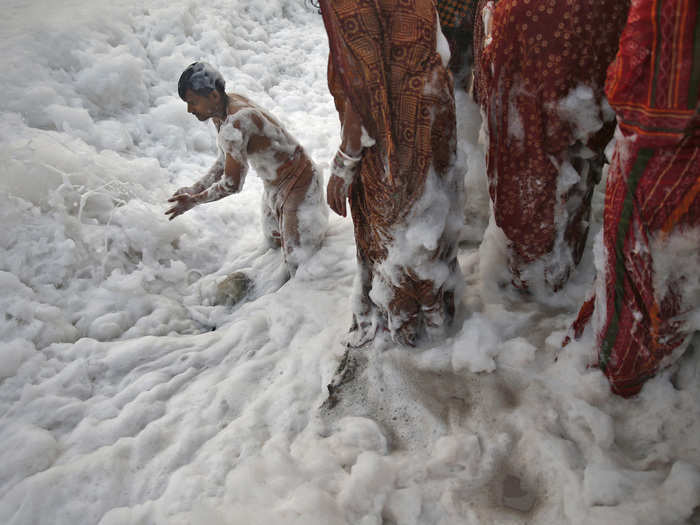 It is this sewage and other industrial contaminates that create the foam on the river