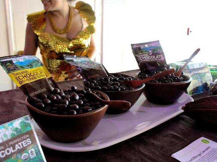 Daybreaker also offered food, like these delicious chocolate covered fruits.