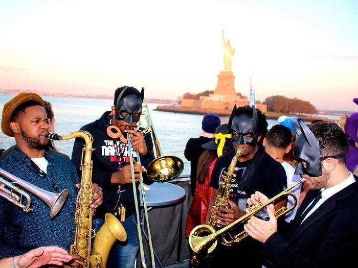 Our boat drifted by The Statue of Liberty as a live band kept the music going even outside.