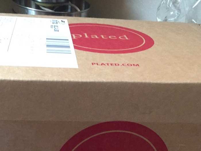 The box was delivered to the house on Tuesday night. According to Plated, it