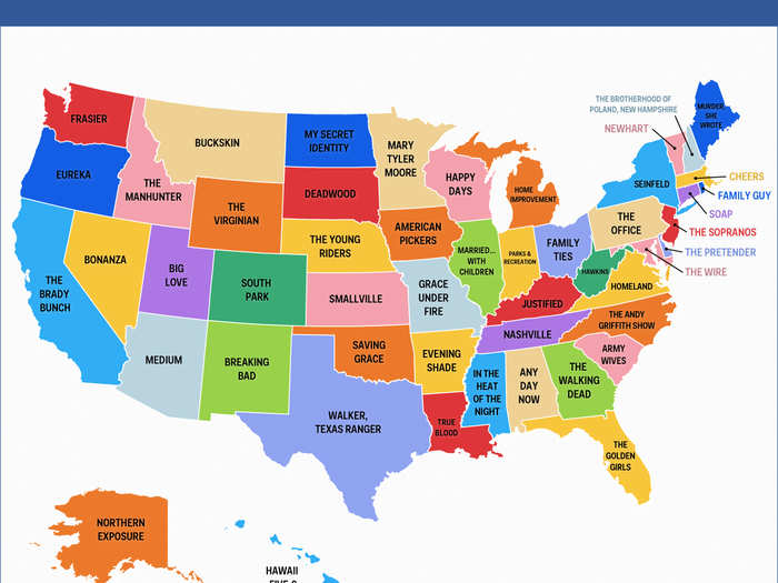 The most popular TV shows by state ranged from the classic ("Bonanza") to the recent ("Breaking Bad").