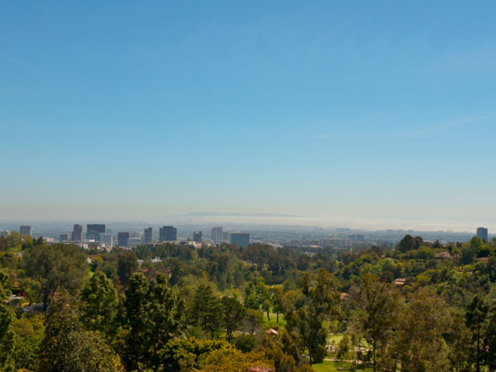 It overlooks the exclusive Bel Air Country Club.