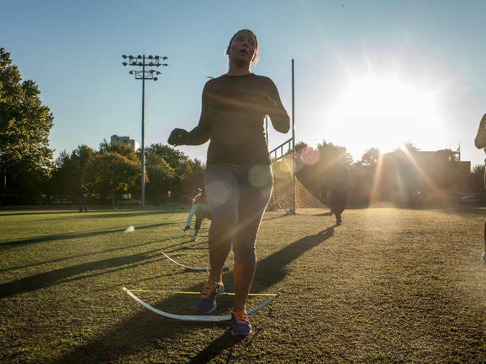 To prepare for the Mudder, Bozeman designed a training series that includes multiple different exercises and obstacles broken up by long distance runs. "The goal was to mimic the format [of the event]," explained Bozeman.