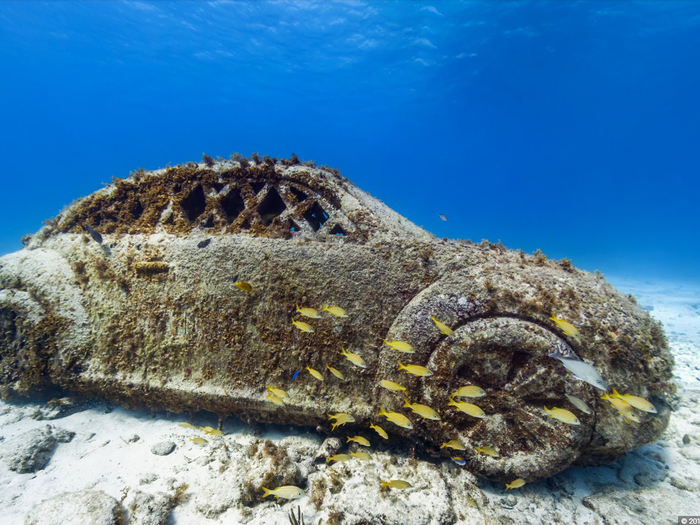 The Cancun Underwater Museum features pH neutral sculptures designed by Jason deCaires Taylor.