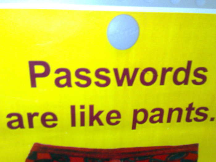 Never changing your password