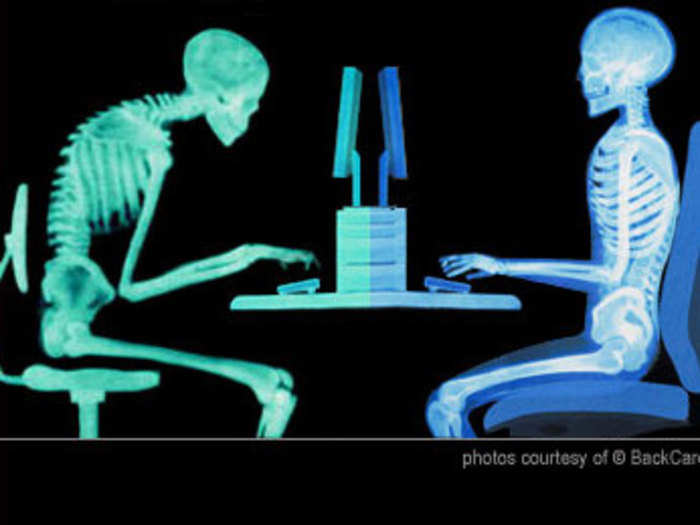 Sitting with bad posture at your computer