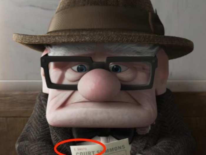 The ZIP code of San Carlos, California, is on a court summons in "Up."