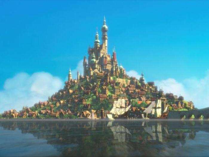 The castle in the film "Tangled" is based on Mont Saint-Michel in France.